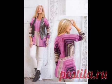 Женский Многоцветный Пуловер Спицами - видео-модели - 2019 / Multicolor Pullover Knitting needles