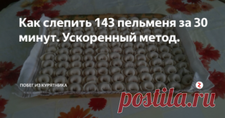 Как слепить 143 пельменя за 30 минут. Ускоренный метод. Что может быть роднее, чем пельмени? Правильно! Только пельмени, слепленные своими руками. А еще лучше -- руками мамы. Как раз сегодня моя мама прислала видео о том, как она на спор слепила 143 пельменя за 30 минут. Сейчас расскажу, как.