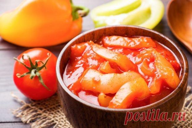 Лечо из болгарского перца с помидорами и уксусом — Сад Заготовка
