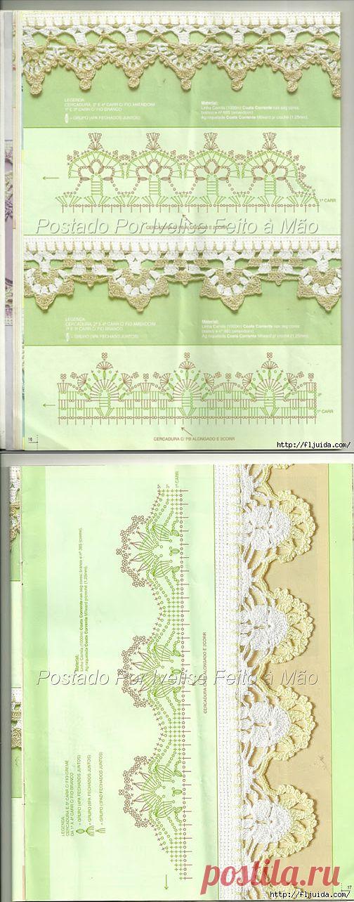 Красивое ажурное кружево вяжем крючком..