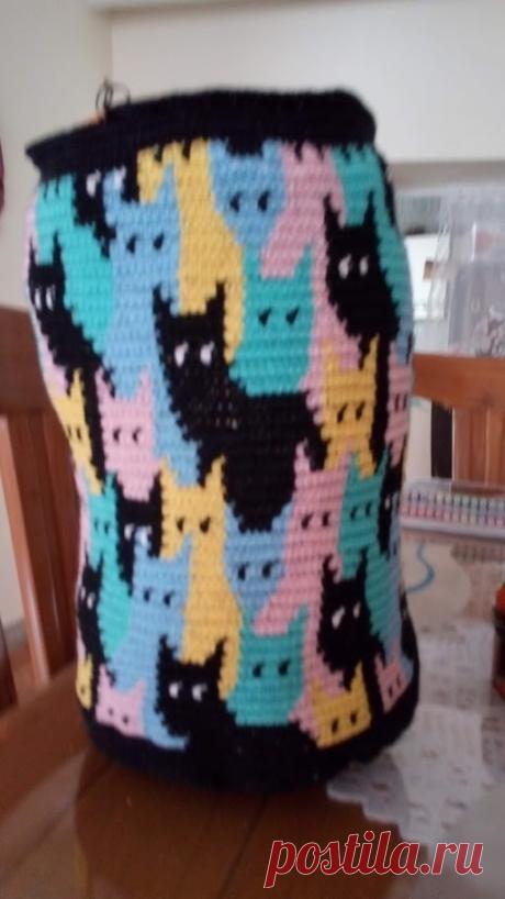 BOLSO TEJIDO GATOS