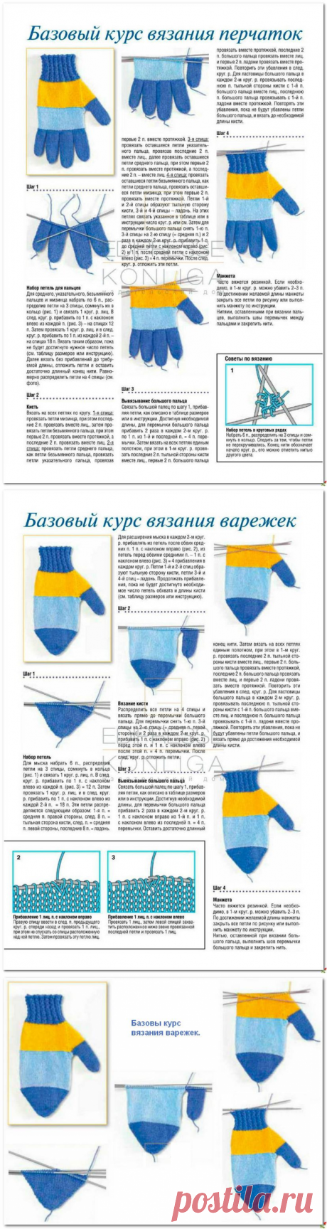 КАК ПРАВИЛЬНО ВЯЗАТЬ ПЕРЧАТКИ И ВАРЕЖКИ (Уроки и МК по ВЯЗАНИЮ) | Журнал Вдохновение Рукодельницы