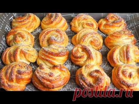 "ВЯЗАНЫЕ" Булочки к чаю, быстро и просто! Мягкие и воздушные