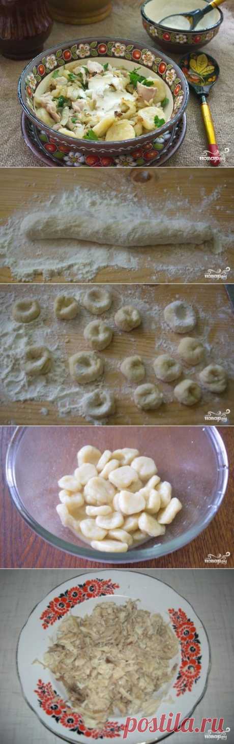 Галушки с курицей и чесноком | Банк кулинарных рецептов