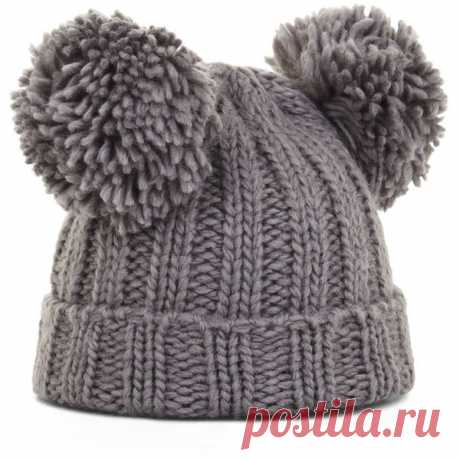 BCBGMAXAZRIA Pom Cuff Beanie ($48) ❤ liked on Polyvore…,polyvore