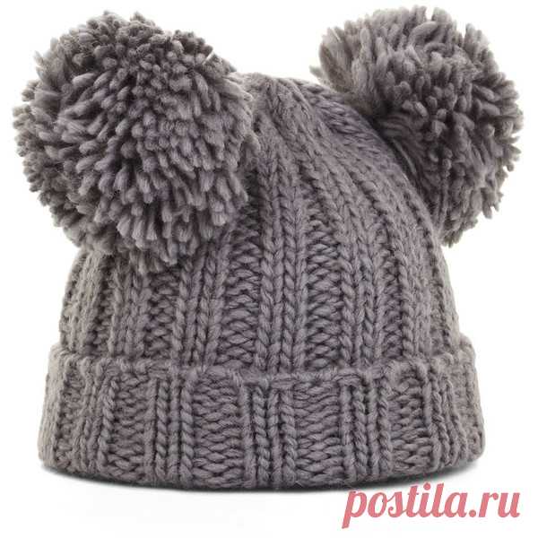 BCBGMAXAZRIA Pom Cuff Beanie ($48) ❤ liked on Polyvore…,polyvore