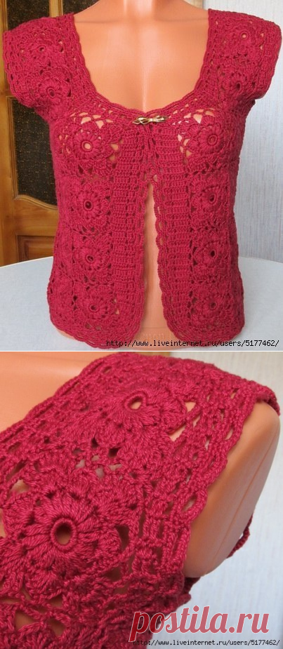 Жилетик крючком. Схема мотива. (3 фото) | WmnDay.ru - Handmade, фитнес, интерьеры