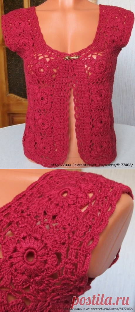 Жилетик крючком. Схема мотива. (3 фото) | WmnDay.ru - Handmade, фитнес, интерьеры