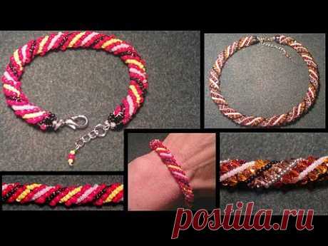 beading4perfectionists : Russian spiral seedbead bracelet beginners beading tutorial - YouTube