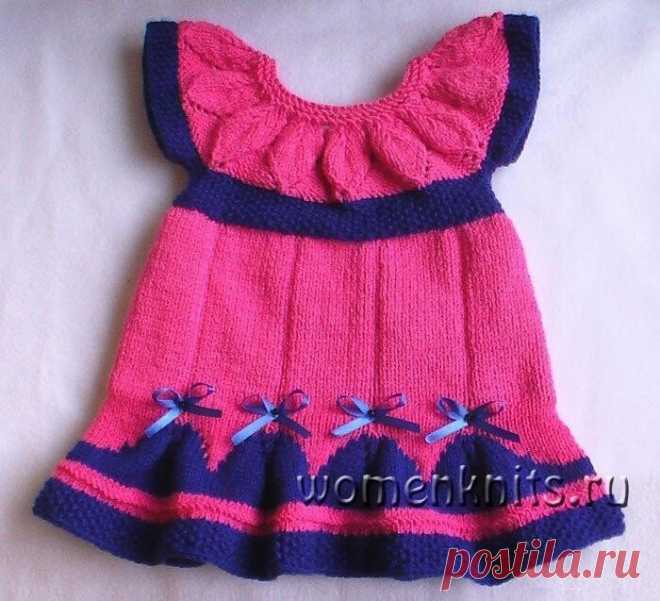 Яркое платье для новорожденной девочки спицами
Описание: http://womanknits.ru/vyazanie-dlya-detej/platja-sarafany/yarkoe-plate-dlya-novorozhdennoj-devochki-spicami