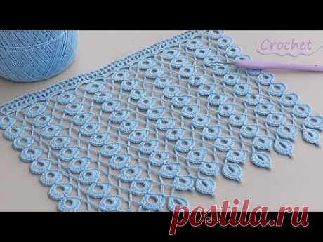 Интересный УЗОР КРЮЧКОМ "Капельки" простое ВЯЗАНИЕ для начинающих 💎SUPER EASY Pattern Crochet💎