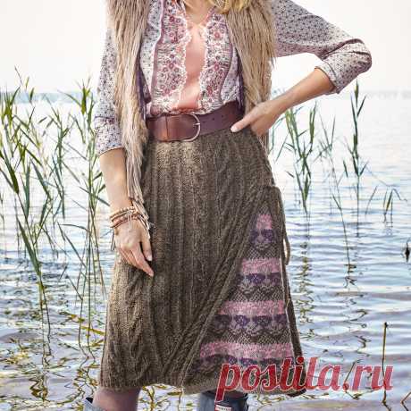 Двухслойная юбка - схема вязания спицами с описанием на Verena.ru