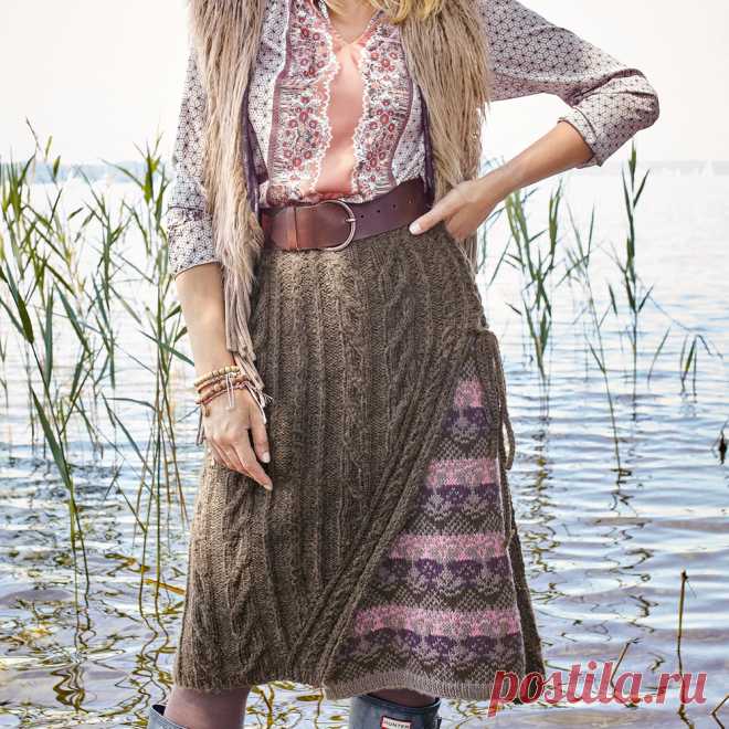 Двухслойная юбка - схема вязания спицами с описанием на Verena.ru