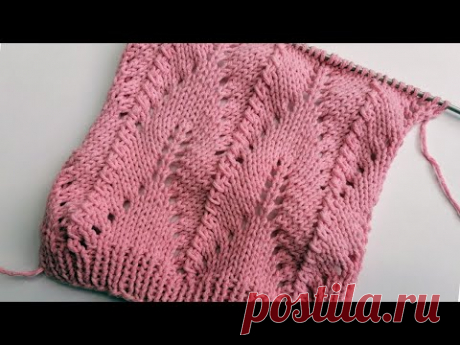 Красивый ажурный узор спицами для кофточек, кардиганов и т.д. Схема узора и описание под видео!