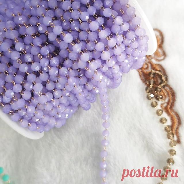 200р-Цветные бусины 1 метр, 4 мм, цепочка из бисера, стеклянные Хрустальные Бусины, аксессуары для ожерелья, цепочки, для изготовления ювелирных изделий, компоненты для рукоделия, «сделай сам» | Украшения и аксессуары | АлиЭкспресс