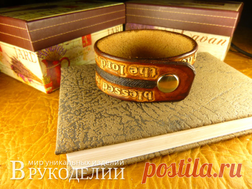 Браслет из натуральной дубленой кожи / Украшения / В рукоделии