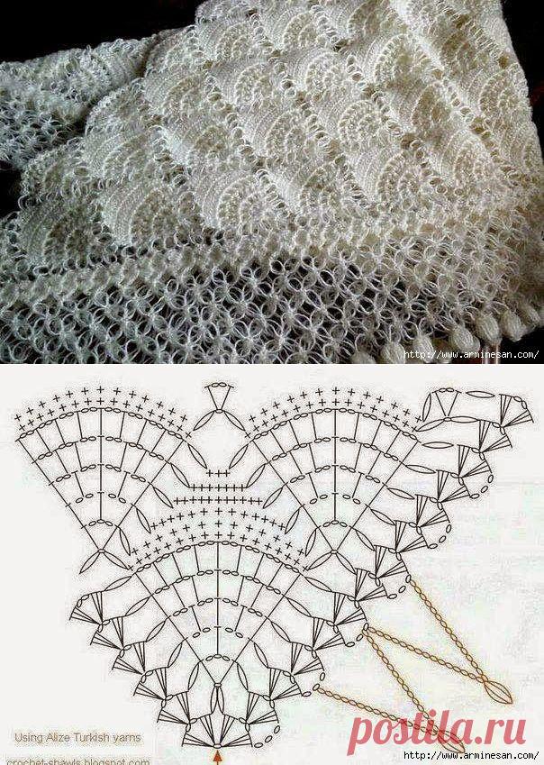 КРАСИВАЯ ШАЛЬ КРЮЧКОМ