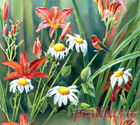 Пенье птиц так завораживает душу... Художница Сьюзен Бордет (Susan Bourdet).