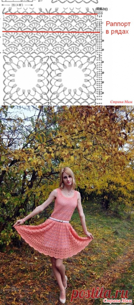 . Платье крючком "Мандаринка" - Вязание - Страна Мам