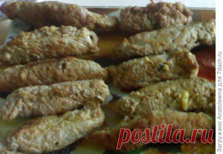 Мясные пальчики, фаршированные грибами и сыром