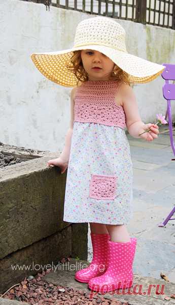 Summer dress with crochet yoke | Crochet