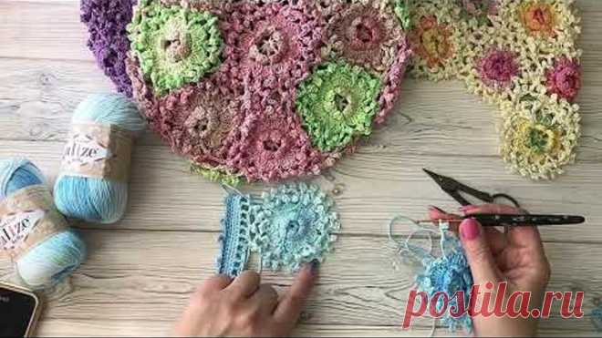 Беретики розочки, вязаные крючком ч.2. МК вязание крючком.