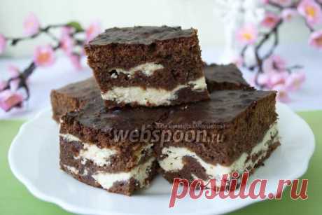 Шоколадное «Мраморное» пирожное с творогом