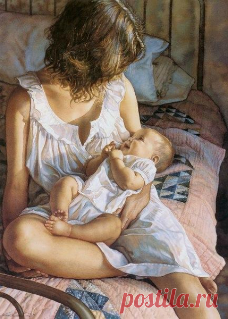 Великолепная серия акварелей &quot;Мать и Дитя&quot; от художника Стива Хэнкса (Steve Hanks)