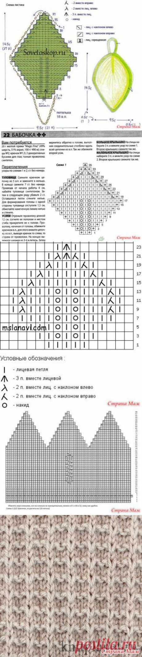 шапочка для малышей - бабочка / Вязание спицами / Вязание спицами для детей