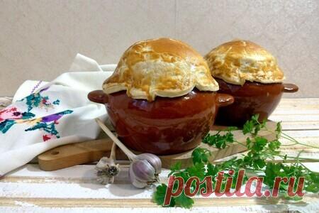 Жаркое в горшочке под съедобной крышечкой - пошаговый рецепт с фото (738 просмотров)
