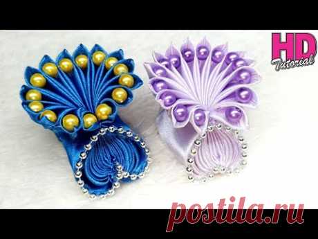 DIY - How to make satin ribbon || kanzashi flower || love