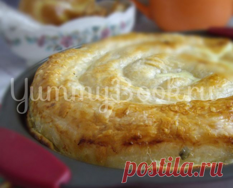 Пирог-улитка с картофелем и брынзой.