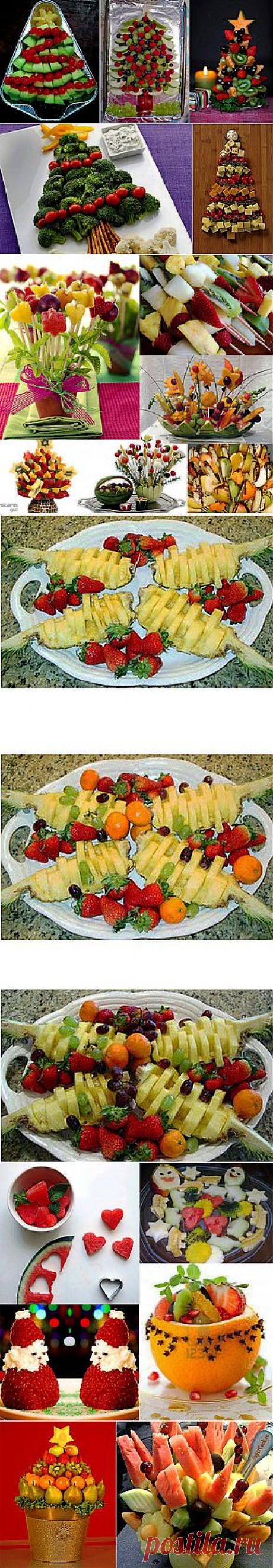 Украшение блюд. Фруктовые букеты