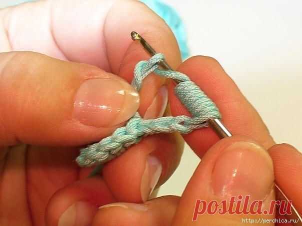 Вывязывание витого или почтового столбика - облегченный вариант