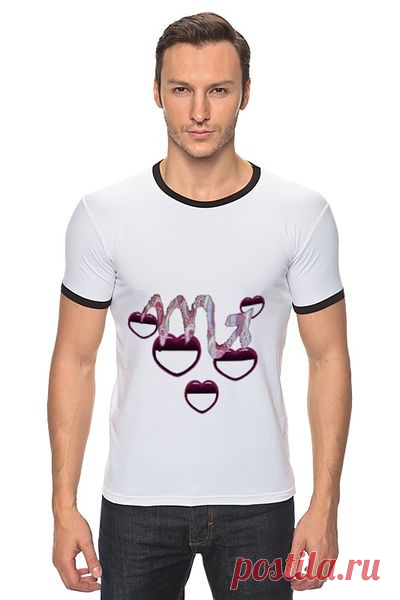 Футболка "Рингер" (Мужская) "Романтичный гороскоп - скорпион." от Hatulia - Printio