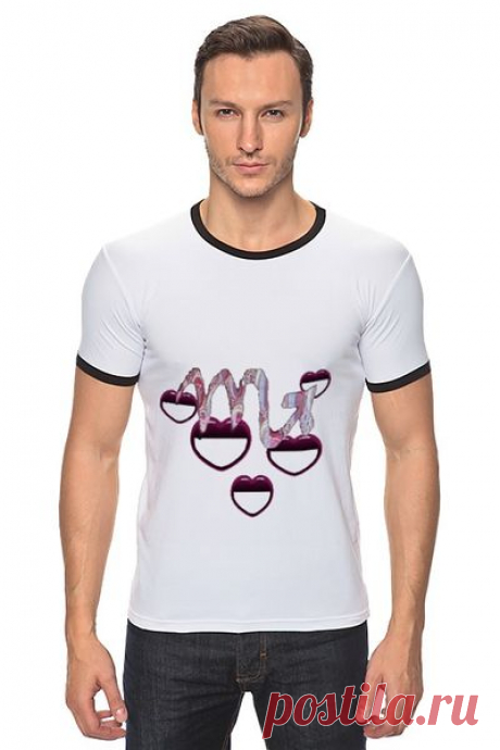 Футболка &quot;Рингер&quot; (Мужская) &quot;Романтичный гороскоп - скорпион.&quot; от Hatulia - Printio