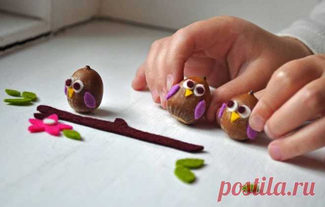 Сова из желудя своими руками!