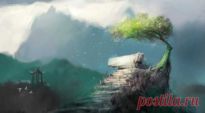 У дороги росло небольшое кривое дерево. Однажды ночью мимо пробегал воришка. Он издали увидел какой-то силуэт и со страху подумал, что у дороги стоит полицейский, поэтому испуганно убежал. Одним вечером мимо проходил влюблённый молодой человек. Он издалека увидел стройный силуэт и решил, что его уже заждалась любимая. Он обрадовался и пошёл быстрее. Однажды мимо дерева проходила мать с ребёнком. Малыш, напуганный страшными сказками, подумал, что у дороги выглядывает привидение и громко…