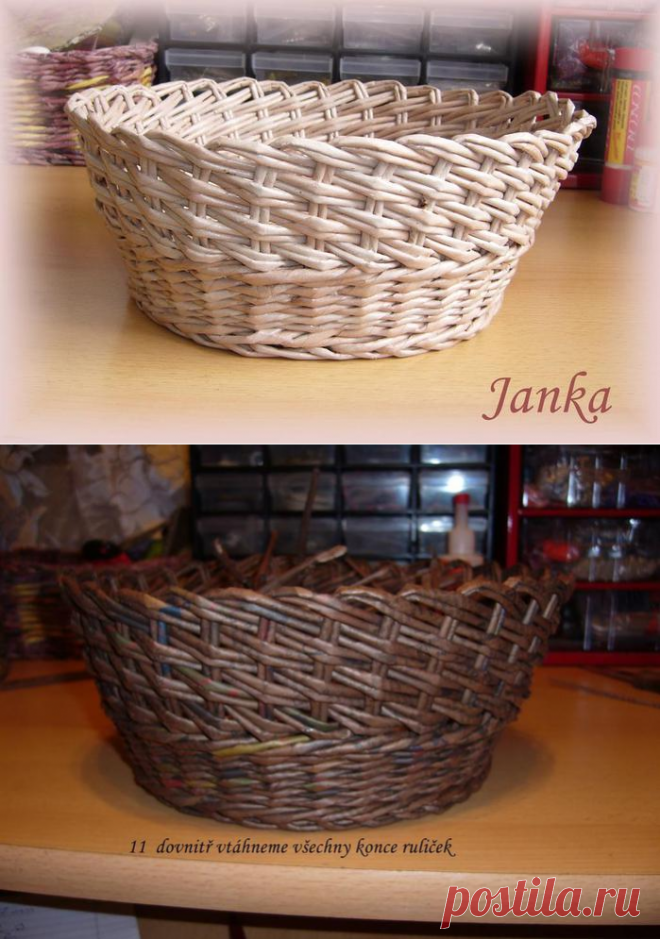 Две вазочки одним узором из газет