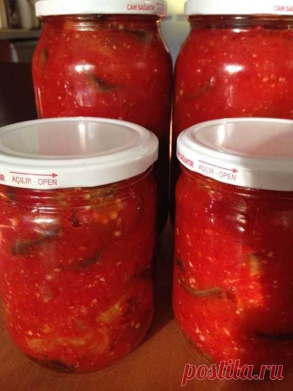 Баклажаны в остром томатном соусе .  Очень вкусные...