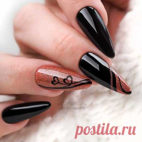 Маникюр с сердечками