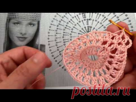 Шапочка с БУСИНКАМИ , вяжем по СХЕМЕ , crochet hat , вязание КРЮЧКОМ ( Ш № 231)