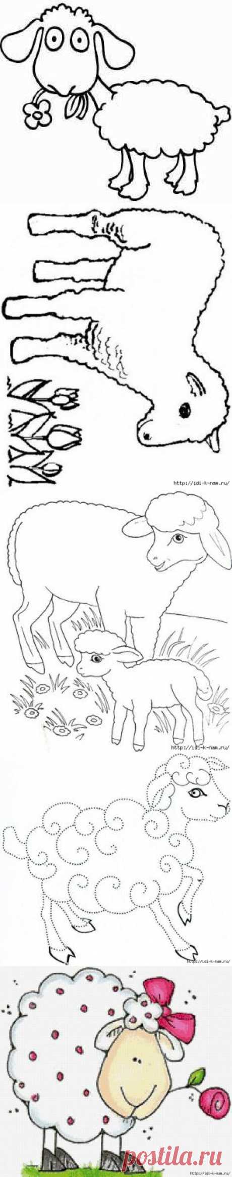 овечки - трафареты и шаблоны