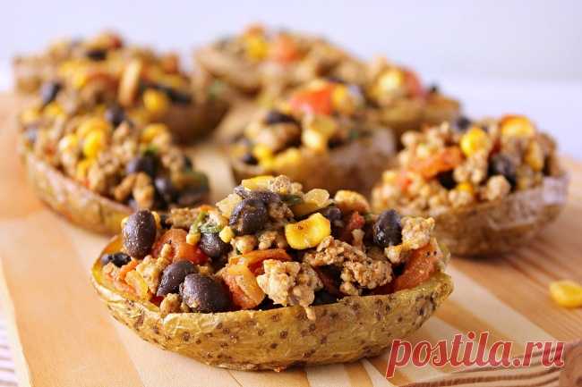 Пряный картофель с бобами