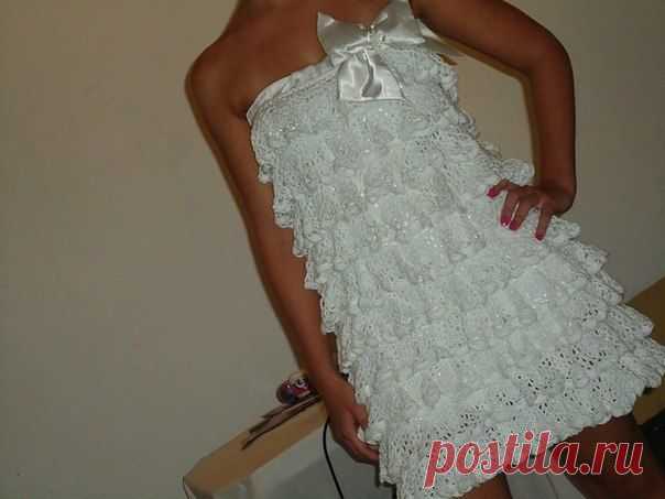 Вяжем летнее платье мини