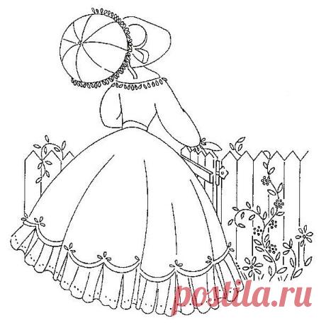 Старинные шаблоны для вышивки Леди 2