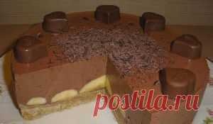 шоколадно банановый торт без выпечки