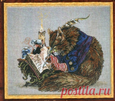 Вышивка крестом ученый кот. Вышивка крестом сказочные персонажи