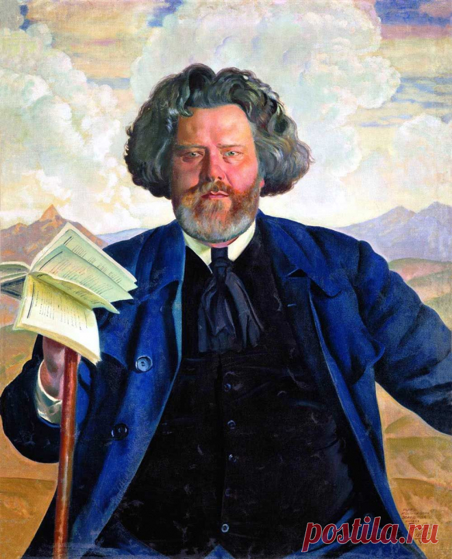Портрет Максимилиана Александровича Волошина, живописец Борис Михайлович Кустодиев, 1924