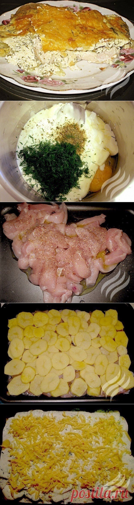 Как приготовить картофельная запеканка с курицей - рецепт, ингредиенты и фотографии